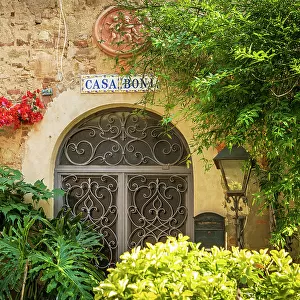 Italy, Tuscany. A house entrance in bolgheri