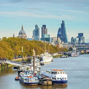 UK, England, London, The City skyline and River Thames