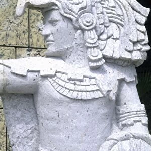 Aztec Statue of warrior in Puerto Vallarta Mexico