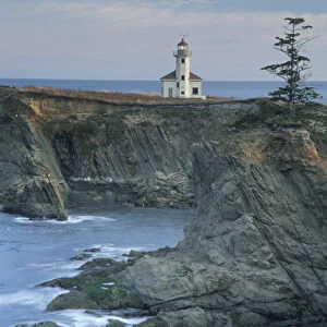 North America, USA, Oregon Cape Arago Lighthouse along Oregon coastline. Entrance