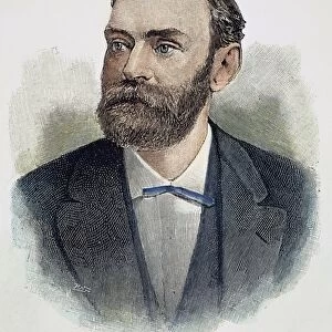 ALFRED NOBEL (1833-1896). Swedish chemist and engineer: line engraving, 1897