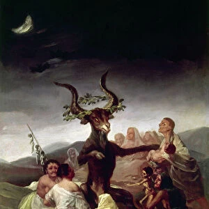 GOYA: WITCHES SABBATH. The Witches Sabbath. Oil on canvas, 1795-98, by Francisco Goya