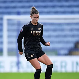 Arsenal's Steph Catley in Action against Leicester City in FA Women's Super League Clash