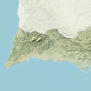 District of Faro, Portugal, Relief Map
