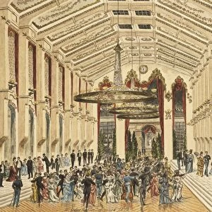 Interior of Sofienbad Saal, famous ballroom in Vienna, print, 1870