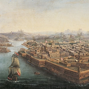 Malta, Valletta, City seen from Fort Saint Elmo