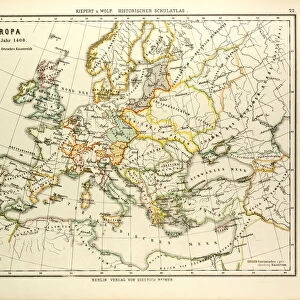 MAP OF EUROPE IN 1400
