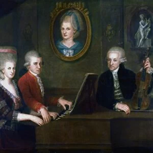The Mozart Family (1780-1781). Leopold (1719-1787) with his daughter Maria-Anna
