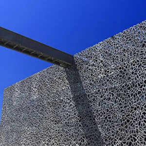 Striking architecture of MuCEM in the Fort St Jean part of Marseilles, France