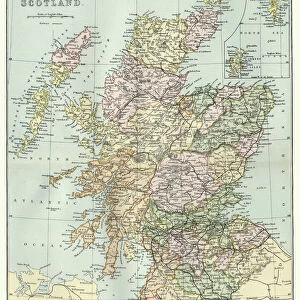 Antique Map of Scotland and Shetland Islands