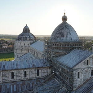 Cathedral Rooftop and Baptistery, Pisa at Dusk, Italy