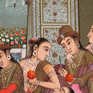 Indian women of a Seraglio, Mughal Empire, 19th Century