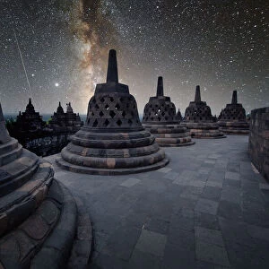 Indonesia Borobudur Temple under the stars