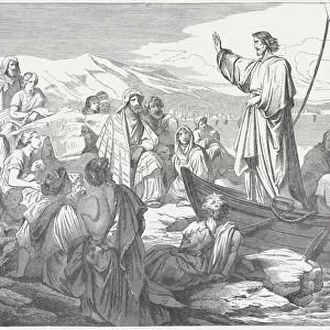 Jesus teaches from a boat to the people, published c. 1880