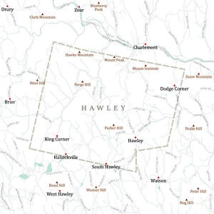 MA Franklin Hawley Vector Road Map