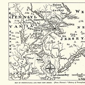 Map of Pennsylvania and West New Jersey, 18th Century