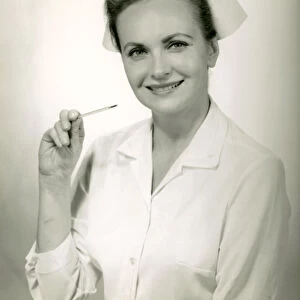 Nurse with thermometer