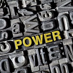 Old lead letters forming the word Power