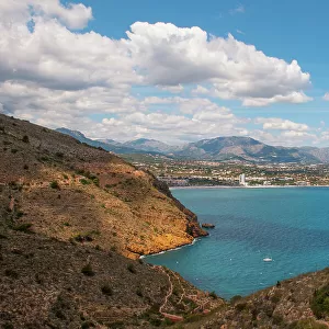 Panoramic view of Albir and Altea with the turquoise waters of Altea bay, Altea, Alicante, Spain