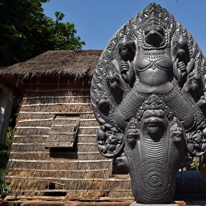 Statue at Wat Preah Prom Rath temple Siem Reap Cambodia