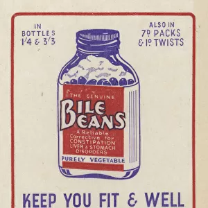 Advertisement for Bile Beans (colour litho)