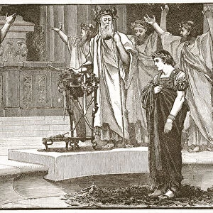 Alexander at the Temple of Jupiter Ammon (litho)