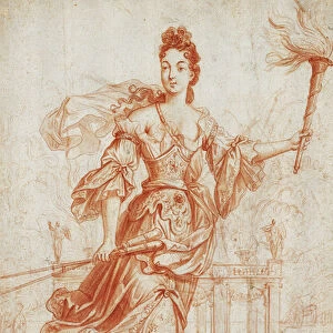 An Allegory of Fire, (red chalk and wash)