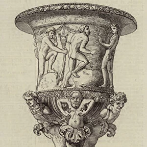 Ancient Vase in the Central Hall, British Museum (engraving)