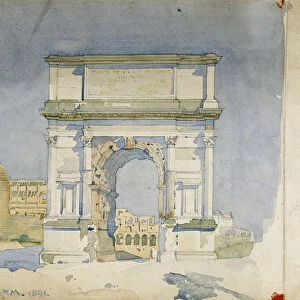 Arch of Titus, Rome, 1891 (pencil & w / c on paper)