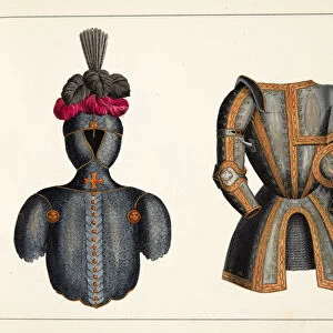Armour, plate from A History of the Development and Customs of Chivalry, by Dr