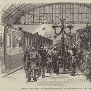 Arrival of the Sultan at the Charing-Cross Terminus of the South-Eastern Railway (engraving)