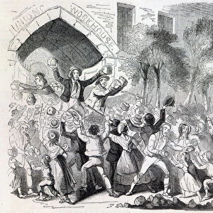 Attack on the Workhouse at Stockport in 1842 (engraving)