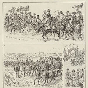 The Austro-Hungarian Military Manoeuvres at Belovar, in Croatia (engraving)