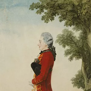 The Baron de Talleyrand, in a Landscape, (black lead, red chalk, watercolour)
