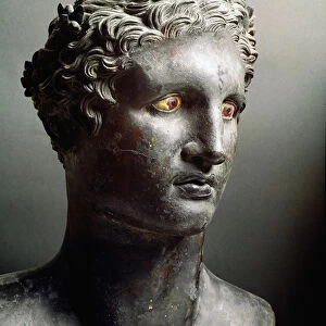 Bust of Pharaoh Ptolemy II Philadelphia (ca. 309-246 BC) - Bronze sculpture - Naples