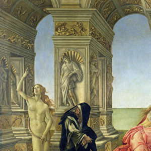 The Calumny of Apelles; detail showing the naked figure of Truth pointing to heaven