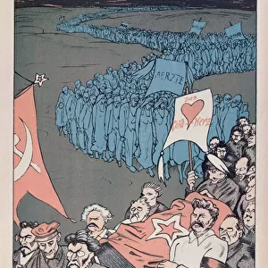 Caricature of the death of Felix Dzherzhinsky (1877-1926)