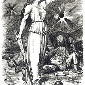 Cartoon commenting on the Siege of Paris, which took place during the Franco-Prussian War