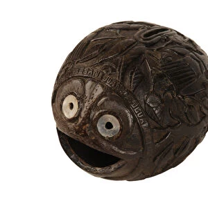 Carved coconut money box bugbear, Spanish Colonial, c. 1800 (coconut)