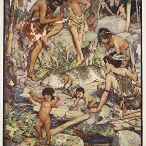 The Cave People, illustration from A History of England by C. R. L