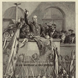 Celebrating the Eightieth Birthday of Prince Bismarck (engraving)