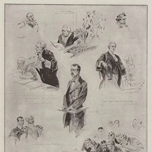 The Chamberlain v the "Star"Newspaper Company Libel Action, Scenes in Court (engraving)