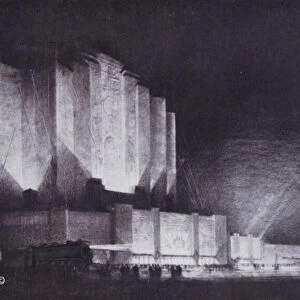 Chicago: Proposed Travel and Transport Building, 1933 Chicago Worlds Fair (b / w photo)