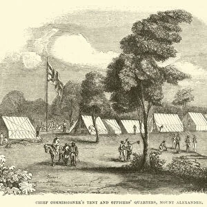 Chief Commissioners tent and officers quarters, Mount Alexander (engraving)