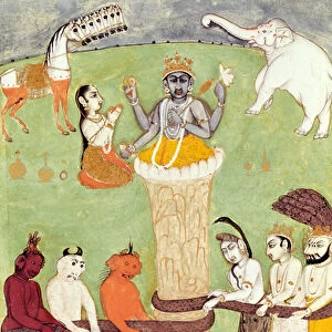 Churning of the Sea of Milk, 15th-17th century (gouache on paper)