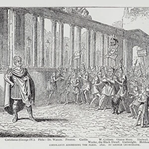 Coriolanus Addressing the Plebs, satire depicting King George IV confronting politicians advocating for reform, 1820 (engraving)