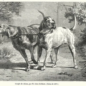 Couple de chiens, par M Jules Gelibert (engraving)