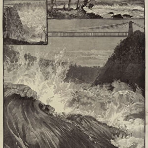 The Death of Captain Webb, the Whirlpool Rapids, Niagara (engraving)