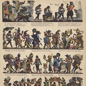 Dick Whittington and his cats (coloured engraving)
