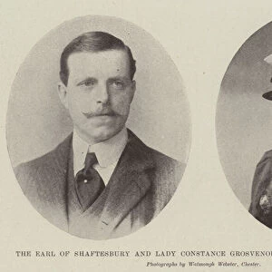 The Earl of Shaftesbury and Lady Constance Grosvenor, married To-day, 15 July (b / w photo)